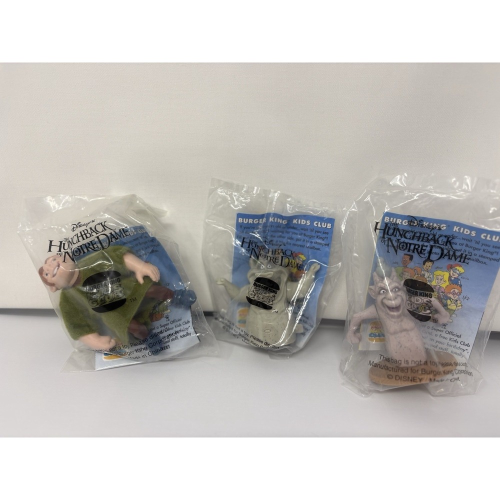 Burger‎ King Kids Club 1996 Disney's The Hunchback of Notre Dame Set Of 3